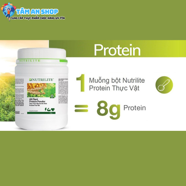 Hàm lượng dinh dưỡng đạm thực vật của Nutrilite Protein rất cao