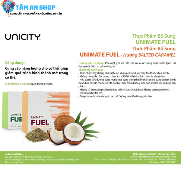 Bảng thành phần Unimate Fuel gồm những gì?