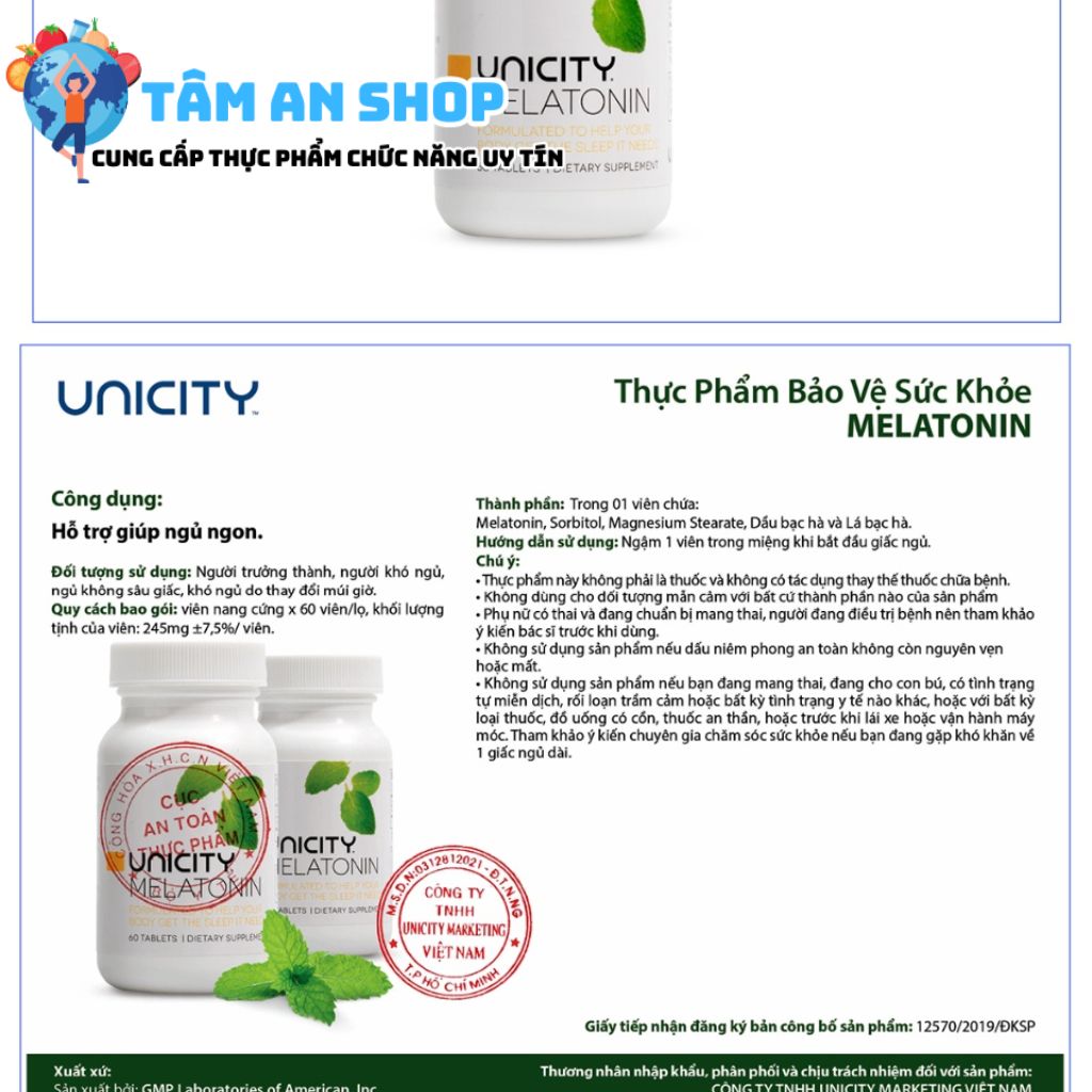 Giá bán Melatonin Unicity tại Việt Nam