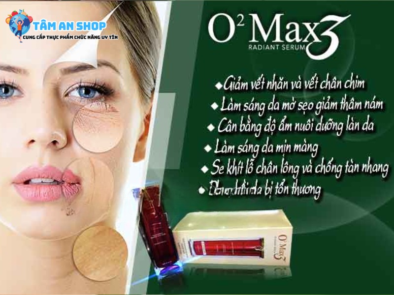 Serum O2Max3 đảm bảo làn da được chăm sóc tốt nhất