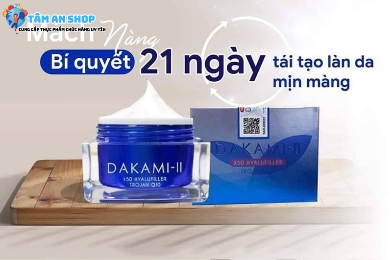 Sử dụng Dakami II kem dưỡng da đều đặn 21 ngày