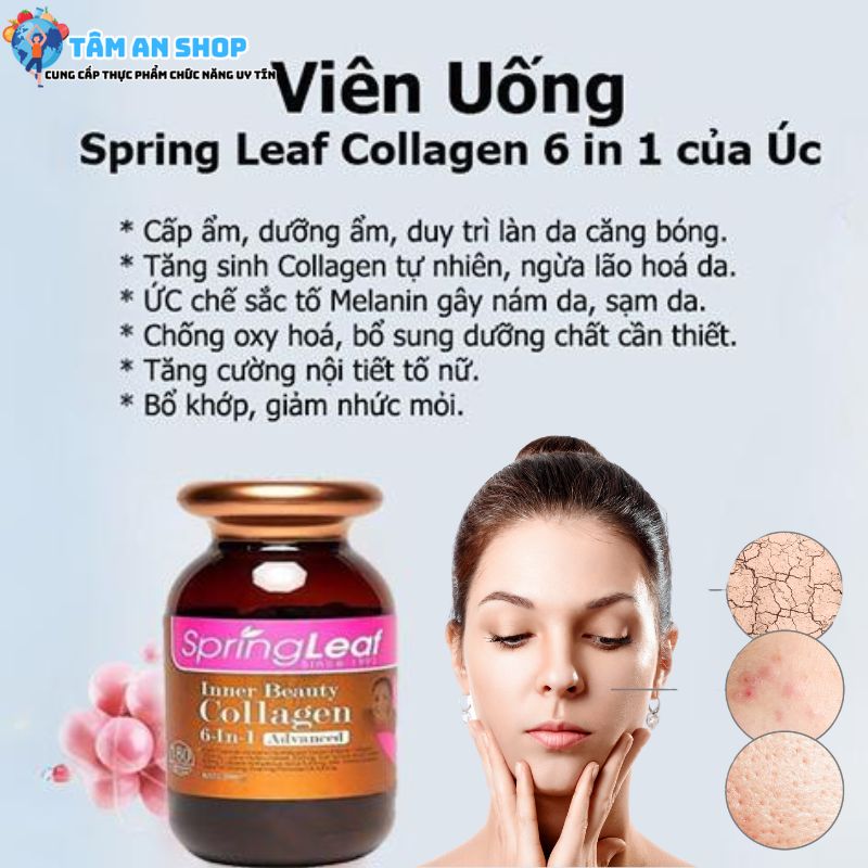 Collagen 6 in 1 Spring Leaf Inner Beauty của Úc có công dụng gì