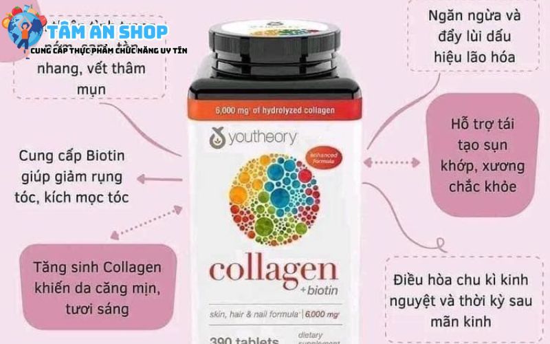Collagen Youtheory Biotin tăng cường sức khỏe toàn diện