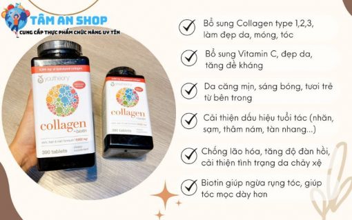 Công dụng khi sử dụng Collagen Youtheory Biotin