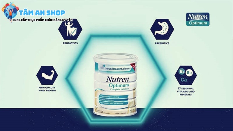 Nutren Optimum giúp nuôi dưỡng các lợi khuẩn trong đường ruột,