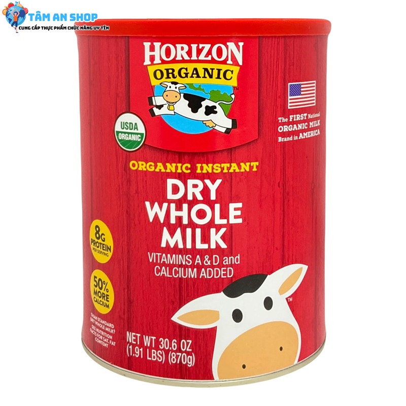 Sữa Horizon Organic Dry Whole Milk nguồn gốc Mỹ
