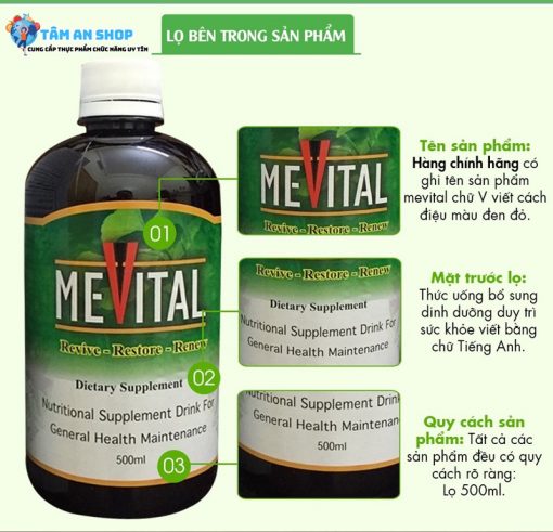 Nước uống Mevital giàu chất dinh dưỡng