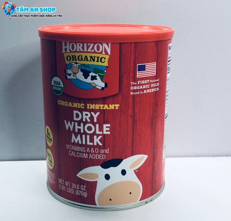 Sữa Horizon Organic Dry Whole Milk đạt tiêu chuẩn quốc tế