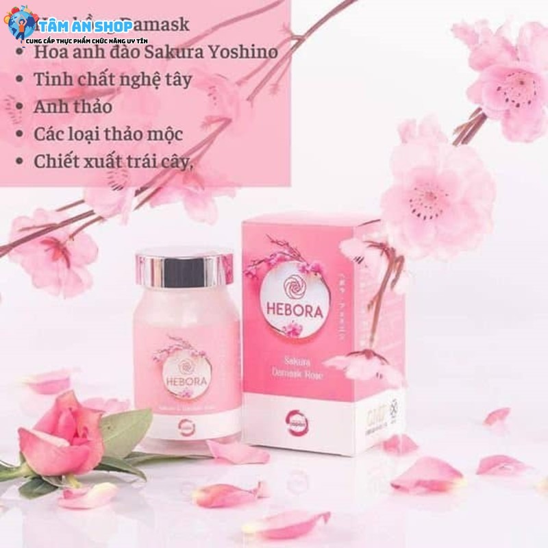 Các thành phần chính có trong viên uống hàm hương Hebora Sakura Damask Rose 60v