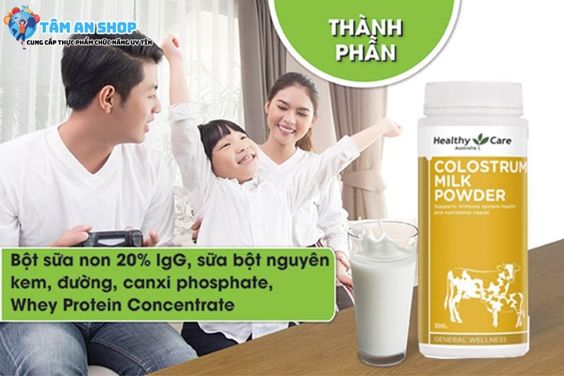 Thành phần chính có trong Sữa non Healthy Care