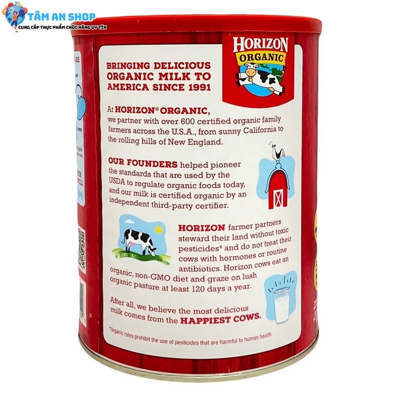 Thông tin về sữa Horizon Organic Dry Whole Milk
