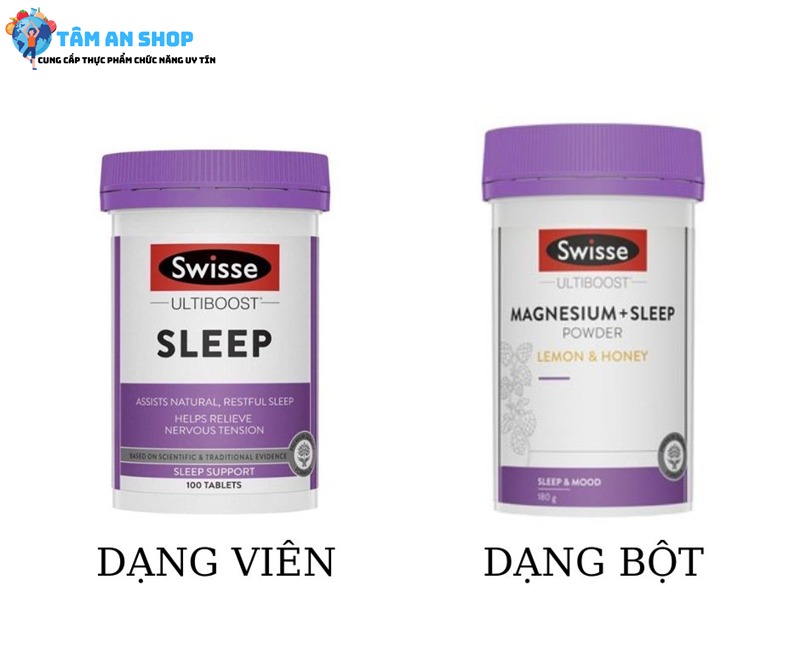 Swisse Sleep dạng bột và dạng viên