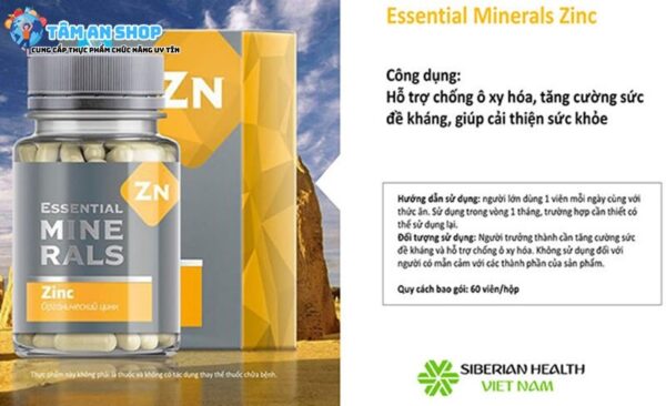 Công dụng của Essential Minerals Zinc Siberian