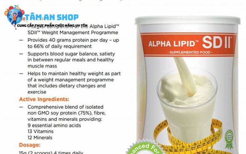 Thực phẩm quản lý cân nặng Alpha Lipid SD2